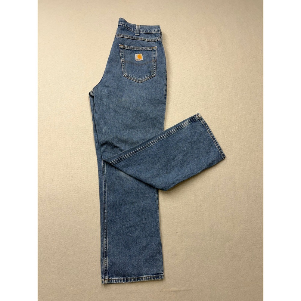 Carhartt Jeans Mens 32x29 Blue Relaxed Fit Straight Leg Distressed Y2K Workwear